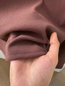 Rusticease Middle-Aged Women Solid Color Pleated Casual Daily T-Shirt - Brown - View 6