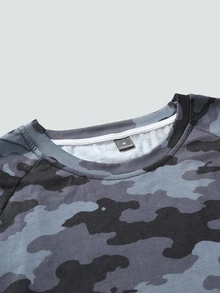PAVTROS Men's Camouflage Print & Letter Print Long Sleeve T-Shirt - Multicolor - View 4