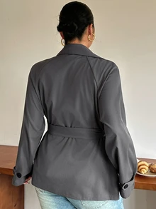 Dazy Plus Coat & Jaket Ukuran Plus - Dark Grey - View 2