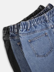 SHEIN 3PCS Tween Girls Jeans - Multicolor - View 7