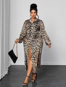 Maweii Plus Size Autumn Long Sleeve Loose Deep Purple Dress Muslim Long Dress High Neck Lantern Sleeve Solid Color Robe - Multicolor - View 6