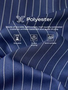 Calmiston Men's Striped Casual Long Sleeve Shirt For Daily Wear - Blue - View 2