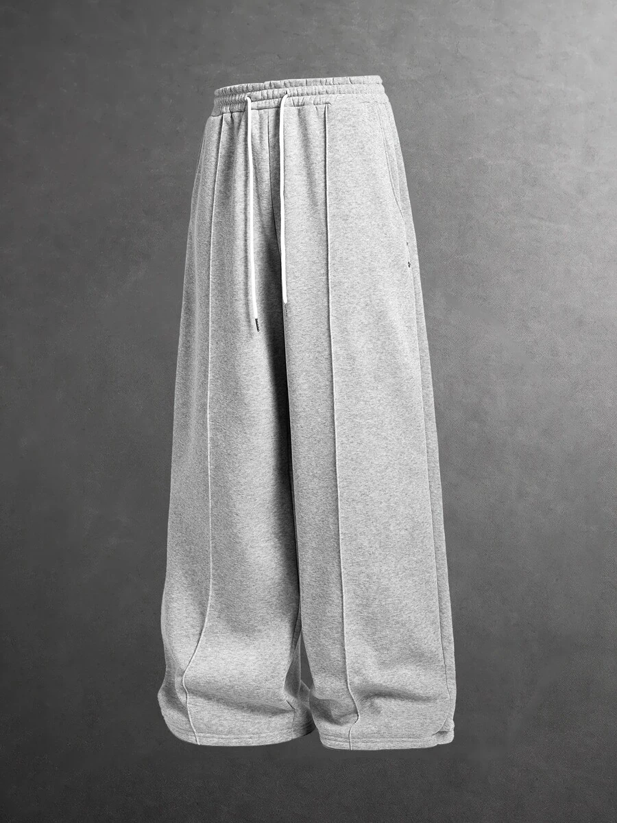 GETOML Men's Casual Loose Fit Standard Size Sweatpants, Plain Grey With Elastic Waist, Spring/Autumn Halloween Christmas Winter Party Autumn - Grey - View 1