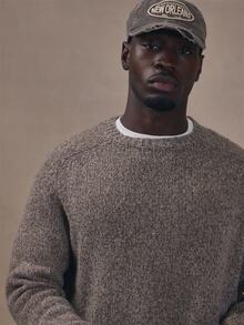 Mixed Knit Jumper Long SLeeve Front "Musero"Hanging Label Autum Winter Essentials - Brown - View 5