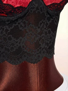 Amplova Women's Sexy Contrast Color Contrast Lace Slim Fit Cropped Camisole For Beach Vacation - Multicolor - View 9
