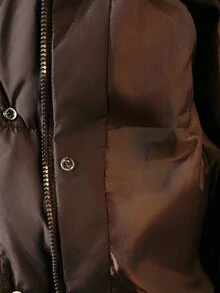 Aveloria Modichic Women's Plush Patchwork Casual Versatile Winter Padded Coat - Brown - View 8