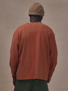 Musero Long Sleeve Stripe Tshirt Crew Neck Patch Detailing Autum Winter Essentials - Multicolor - View 4
