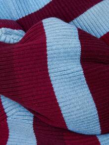 Nöista Women's Striped Crew Neck Button Design Casual Sweater - Baby Blue - View 10