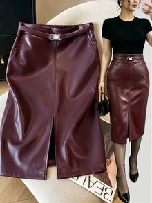 GlowEve CURVE Rok Ukuran Plus - Burgundy - View 1