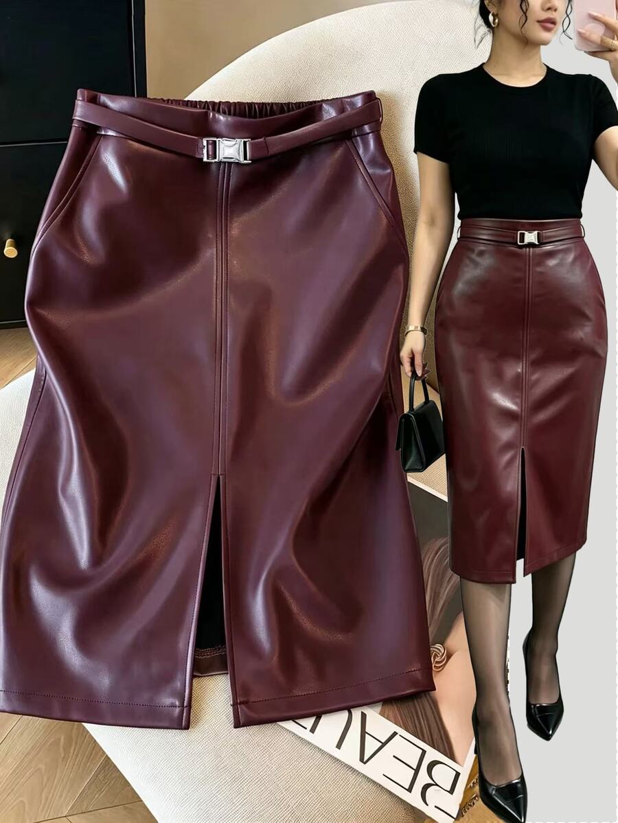 GlowEve CURVE Rok Ukuran Plus - Burgundy - View 1