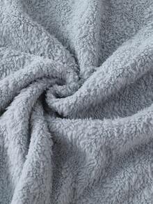 Tween Girl Home Sleep Robe, Children's Hooded Jacquard Plush Bathrobe, Haze Blue 3D Diamond Quilted Thickened Tie-Waist Robe With Pockets, Loungewear Bathrobe - Dusty Blue - View 6