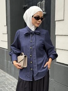 DAZY Blus & Kemeja Wanita - Biru - View 5