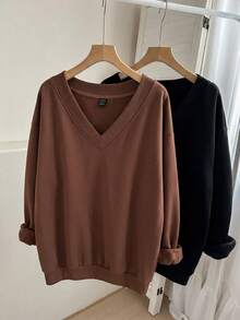 Comfylo 2PCS Plus Size Sweatshirts & Hoodies - Multicolor - View 1