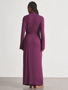 Ocili Leisure Comfortable Smooth Rayon Long Robe Sleepwear Extra Long Women's Loungewear ChicAutumn AutumnSlumber - Purple - View 4