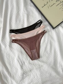 Napfluff 6pcs Casual Comfortable Fresh Triangle Cup Bra Set - Multicolor - View 3