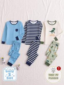 4PCS Young Boys Pajamas - Multicolor - View 3