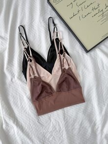 Napfluff 6pcs Casual Comfortable Fresh Triangle Cup Bra Set - Multicolor - View 4