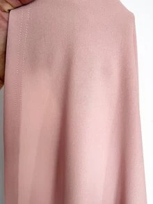 Viva Relle Plus Size Women's Off-Shoulder Ruched Faux Pearl Decor Elegant Waist-Cinching Party Dress - Pink - View 8