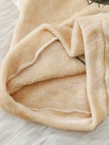 SHEIN Bộ đồ ngủ 2 món họa tiết khủng long hoa, cổ tròn, vai thường, tay dài, quần dài, chất nỉ san hô mềm mại thoải mái hai mặt - Nhiều màu - Xem 3