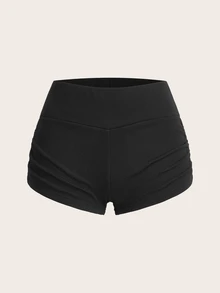 SHEIN EZwear 女款休閒低腰緊身迷你短褲，辣妹風 - 灰色 - 查看 3