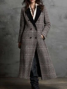 Solivie Women's Autumn/Winter Long Wool Coat - Multicolor - View 5