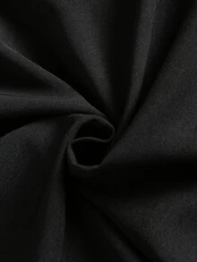 Modelyn Women's Elegant Stand Collar Placket Embellished With Exquisite Beaded Trim, Sleek And Sophisticated, Suitable For Daily Commute And Formal Occasions, Plus Size Long Sleeve Blouse - Black - View 7