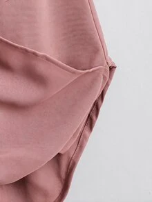 SHEIN VCAY 女款優雅百搭百褶背心，適合度假、海灘夜生活與約會之夜，酒紅色夏季款 - 粉色 - 查看 4