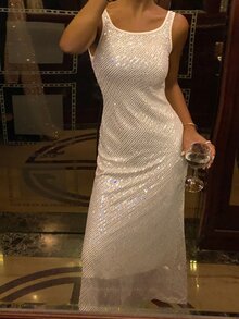 DAZY Women's Sweet Sequin Fashion Dress For Evening Party - Gold - View 3