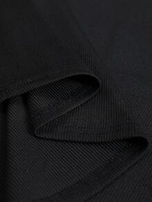 Weeklong Women's Plus Size Spring/Autumn 1pc Lace V-Neck Patchwork Long Sleeve T-Shirt, Slim Fit Flattering Pure Desire Style Casual Commute Base Layer Top - Black - View 3