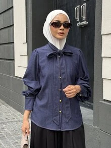 DAZY Blus & Kemeja Wanita - Biru - View 1