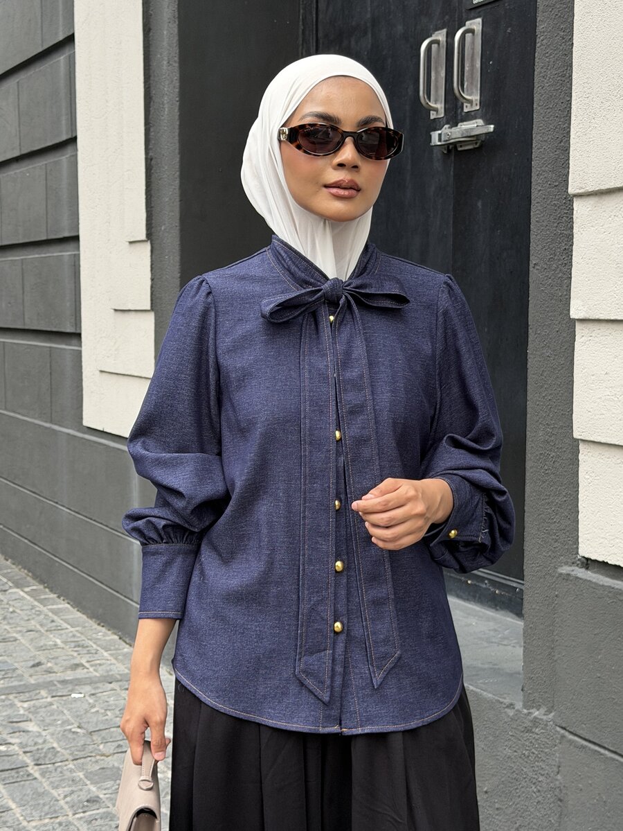 DAZY Blus & Kemeja Wanita - Biru - View 1