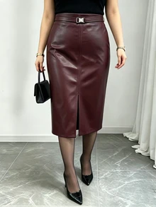 GlowEve CURVE Rok Ukuran Plus - Burgundy - View 5