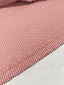 Omancia Women's Pink High Neck Lantern Sleeve Dress - Pink - View 4