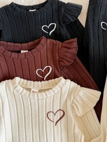 Cozy Pixies Baby Girl 6pcs Casual Comfortable Daily Versatile Long Sleeve Top & Pants Set - Multicolor - View 5