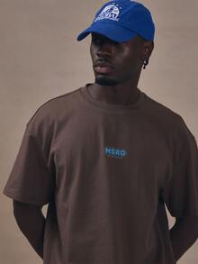 Musero Oversized Graphic Tshirt-"MSRO" Front Graphic Autum Winter Essentials - Brown - View 5