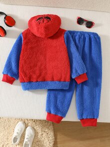 SHEIN 2pcs/Set Young Boys Loose Kids Casual Cartoon Spider Graphic Pullover Autumn Winter Pullover Sweatshirt Sweatshirt,Comfortabl - Multicolor - View 2