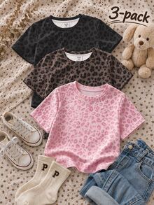 3PCS Young Girls T-Shirts Young Girl - Multicolor - View 4