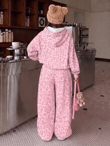 青少年女孩連帽衫與運動衫套裝 - 白色 - 查看 2