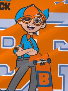 Blippi X SHEIN 小男孩字母卡通印花休閒日常長袖運動衫 - 白色 - 查看 6