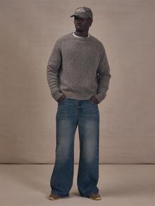 Mixed Knit Jumper Long SLeeve Front "Musero"Hanging Label Autum Winter Essentials - Brown - View 2