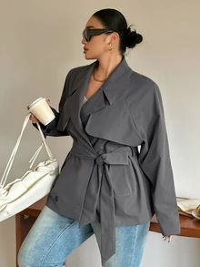 Dazy Plus Coat & Jaket Ukuran Plus - Dark Grey - View 4