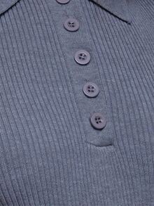 MUSERA بودي سوت رمادي محبوك بياقة وأزرار، لطيف للاستخدام اليومي والمكتب والعمل واللقاءات الرومانسية، مناسب للخريف والشتاء - رمادي - مشاهدة 6