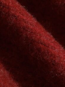 DAZY Autumn/Winter Red Crew Neck Fitted Short Sleeve Knit Sweater And Arm Warmers 2 Pieces Set, Casual Christmas Women's - Red - View 3