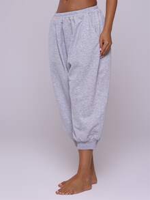 MUSERA ESSENTIALS Grey Jersey Hareem Sweatpants Autumn Winter Fall Everyday Basicss Back To School - Light Grey - View 3