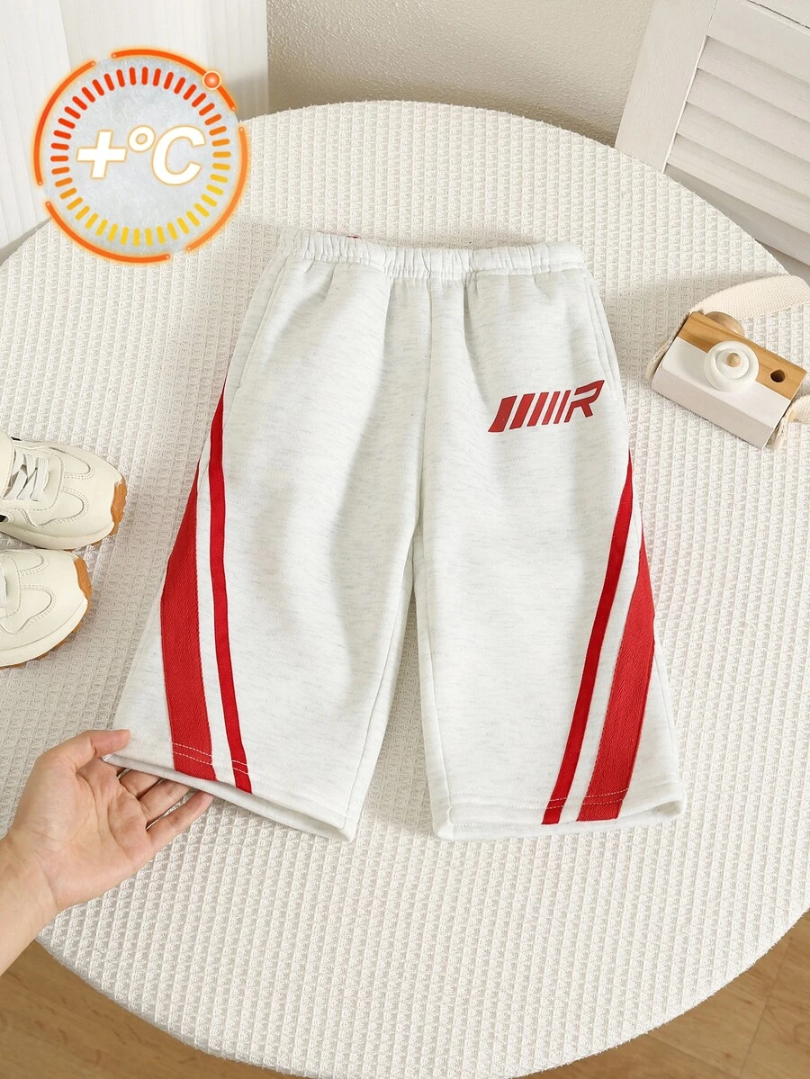 SHEIN Baby Boy Letter Pattern Colorblock Casual Daily Long Pants - Multicolor - View 1