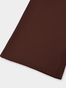 SHEIN Sweetro Celana Panjang Wanita Ukuran Besar Kasual Elegan Gaya Prancis Tenun Cokelat untuk Perjalanan Musim Gugur - Coklat - View 5