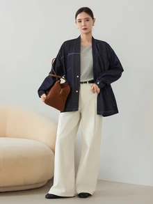 Dazy-Less Women Denim Jackets & Coats - Dark Wash - View 3