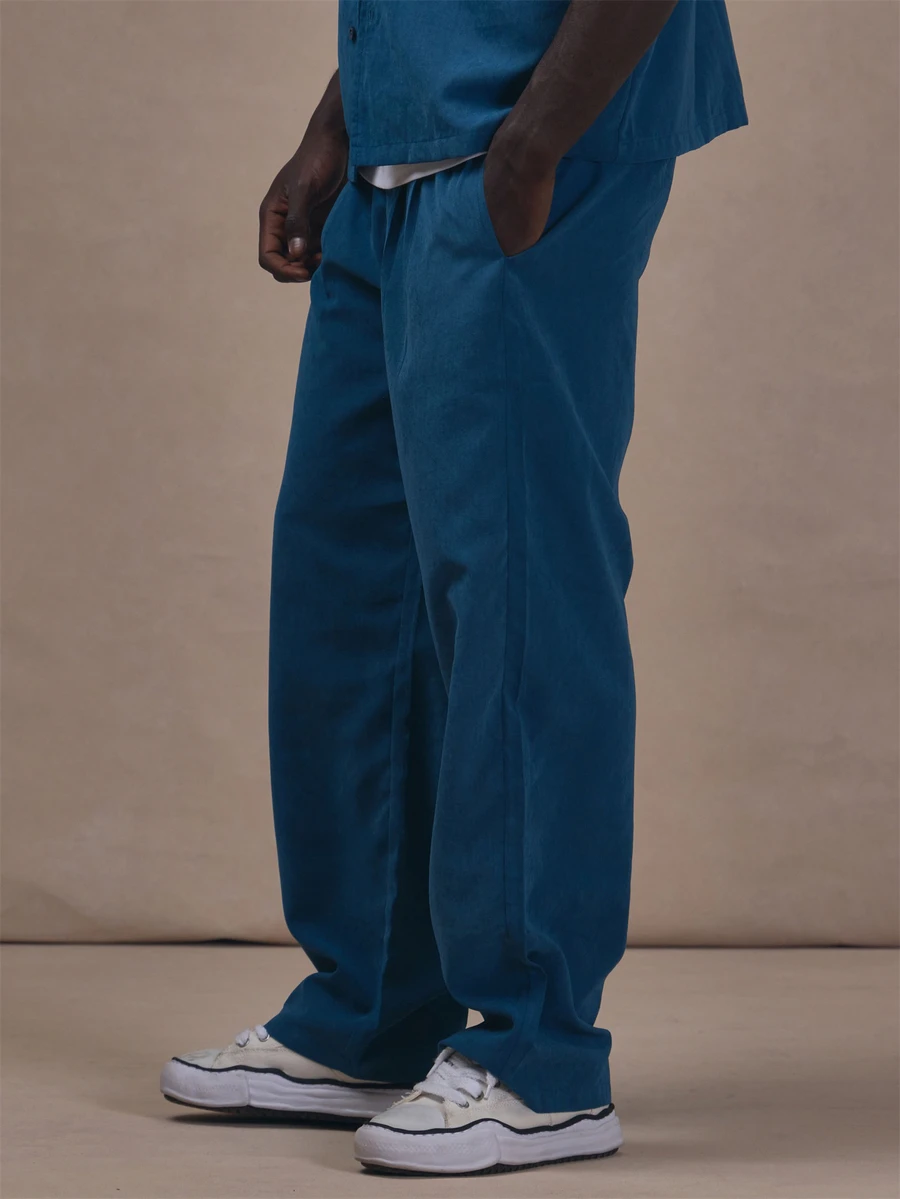 Musero Soft Touch Trousers Front Pleat Button Zip Fastening Co Ord Trousers Only Autum Winter Essentials - Blue - View 1