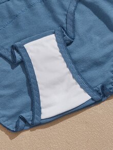 Lullawish Women's Lace Patchwork Tank Top And Triangle Panty Lingerie Set - Blue - View 5