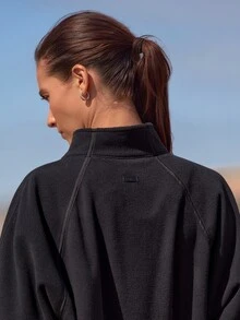 GLOWMODE Áo chui đầu nửa khóa Running Collection Cozy Season Glow với mảng bóng, gấu rút dây và túi trước, đồ tập chạy bộ ngoài trời mùa thu đông - màu đen - Xem 6